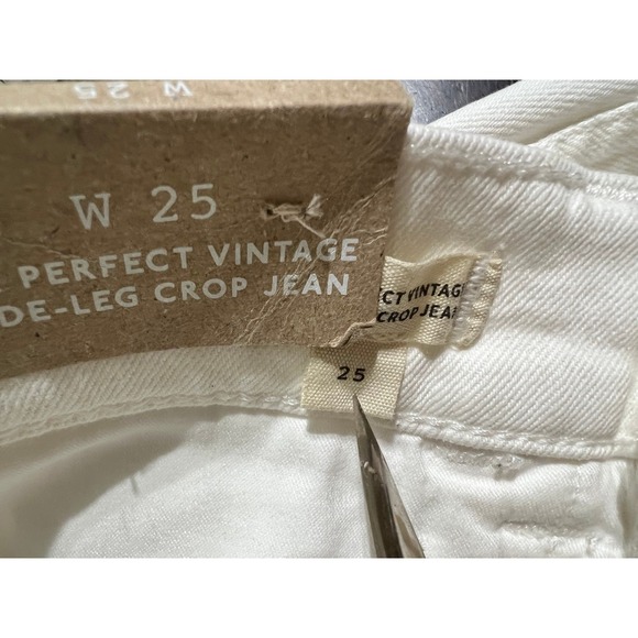 NWT Madewell The Perfect Vintage Wide Leg Crop Jeans White Denim Size 25 - Picture 14 of 16